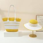 Ensemble sac & chapeau de plage femme – paille, anti-UV, grande capacité