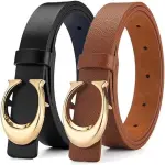 Ceinture - Femme - Lot de 2 - Cuir