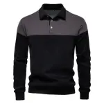 VITATA – Sweat-Shirt Homme Col Polo, Manches Longues (Gris clair)